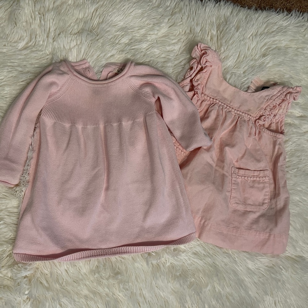 Lot of 2 Baby Girl Dresses 3-6mos EUC R015